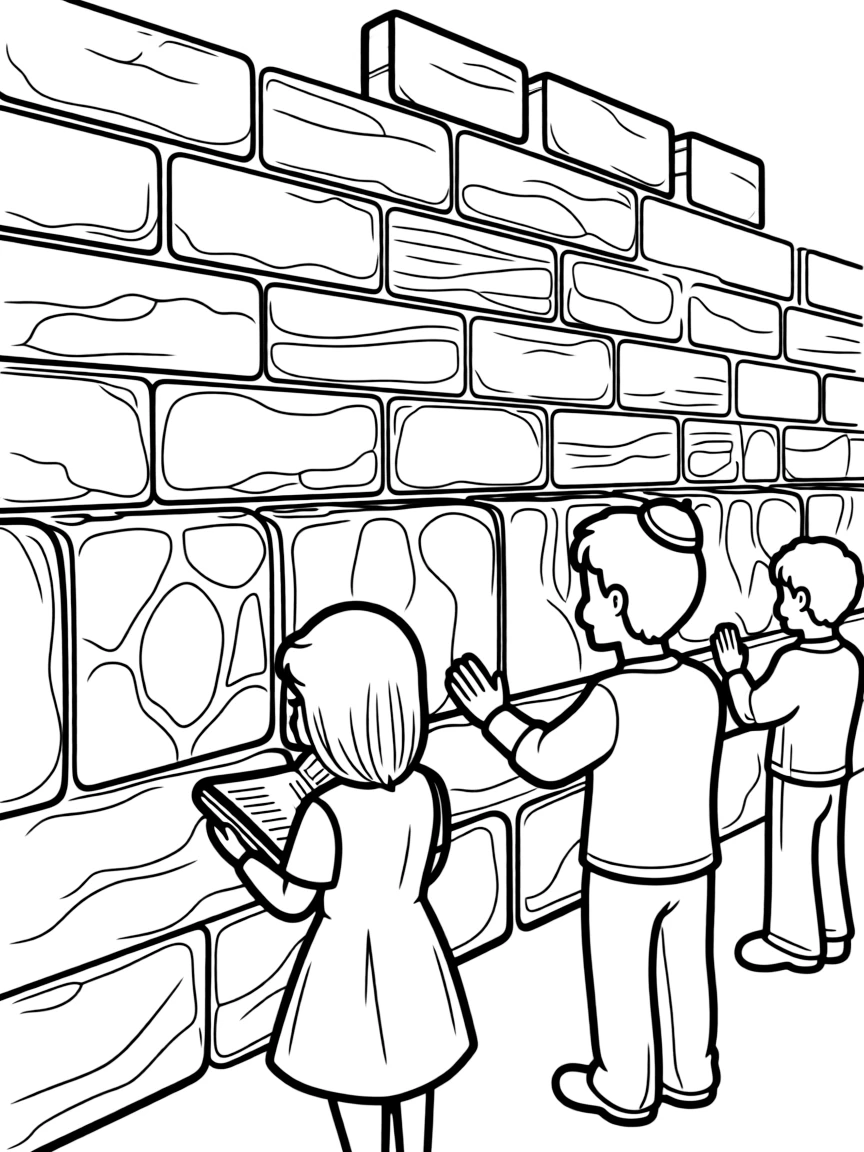 (Israel) The Western Wall in Jerusalem’s Old City with people praying beside its ancient stones