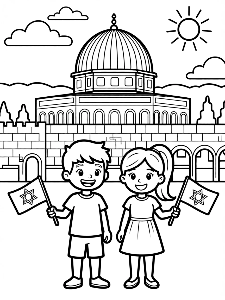 (Israel) The golden Dome of the Rock shrine and the old city walls of Jerusalem in the background