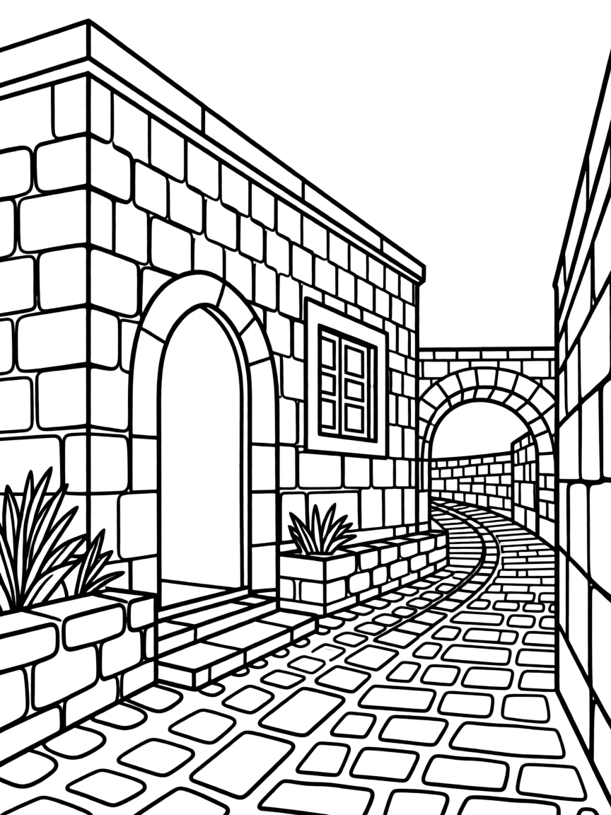 (Israel) A traditional stone house and winding alley in the old city of Jaffa (Tel Aviv)