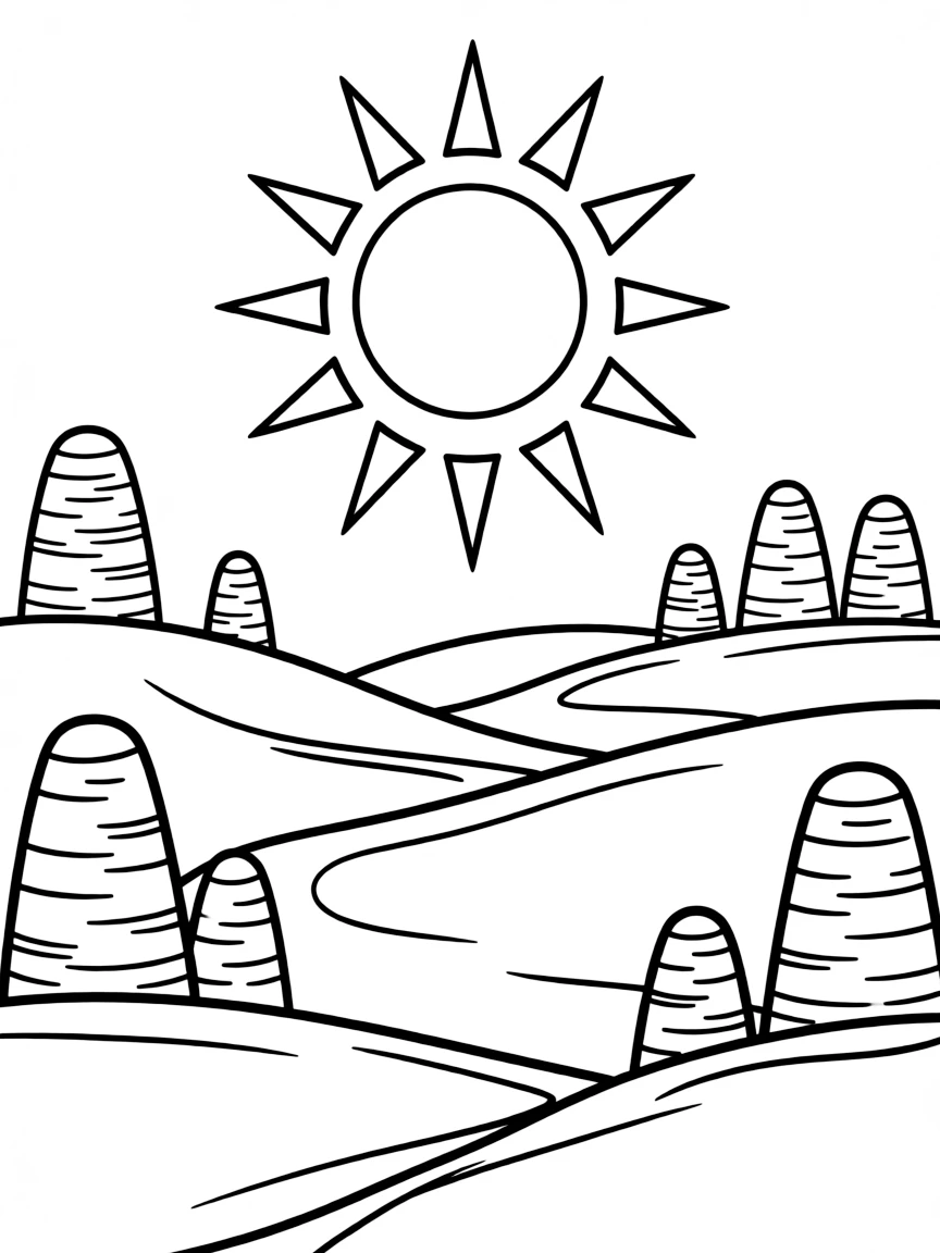 (Israel) The desert dunes and rock formations in the Negev Desert under a bright sun