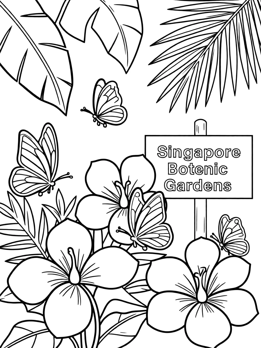 (Singapore) Butterflies and tropical flowers in the Singapore Botanic Gardens