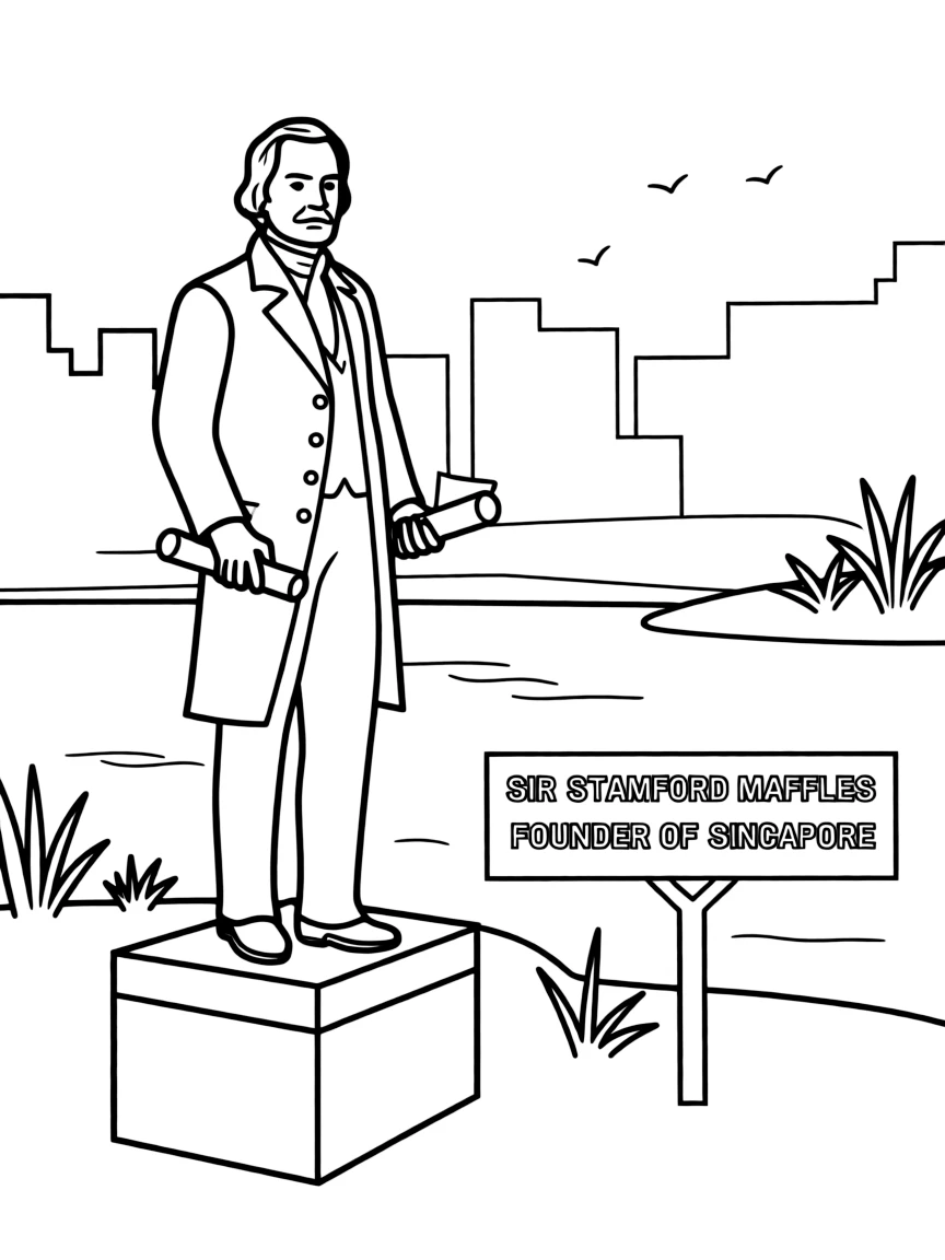 (Singapore) The statue of Sir Stamford Raffles by the Singapore River where he first landed