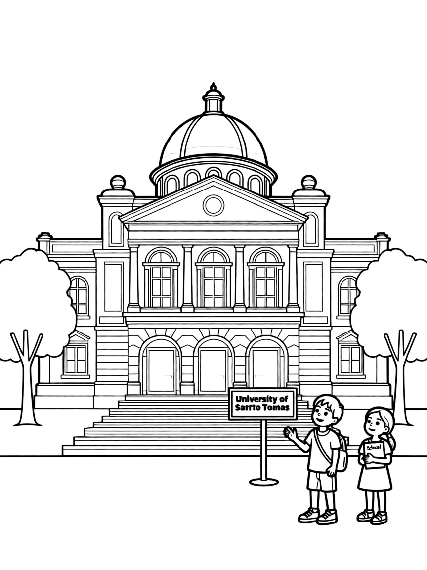 (Philippines) The University of Santo Tomas Main Building in Manila (Asia’s oldest university) with its classic architecture