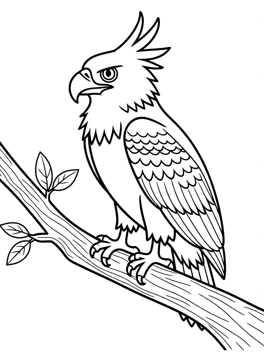 (Philippines) A Philippine eagle (haribon), one of the world’s largest eagles, perched on a tree branch