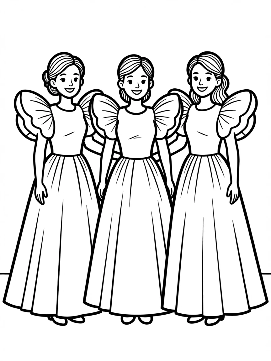 (Philippines) Ladies wearing elegant Filipiniana dresses (terno with butterfly sleeves) at a cultural event