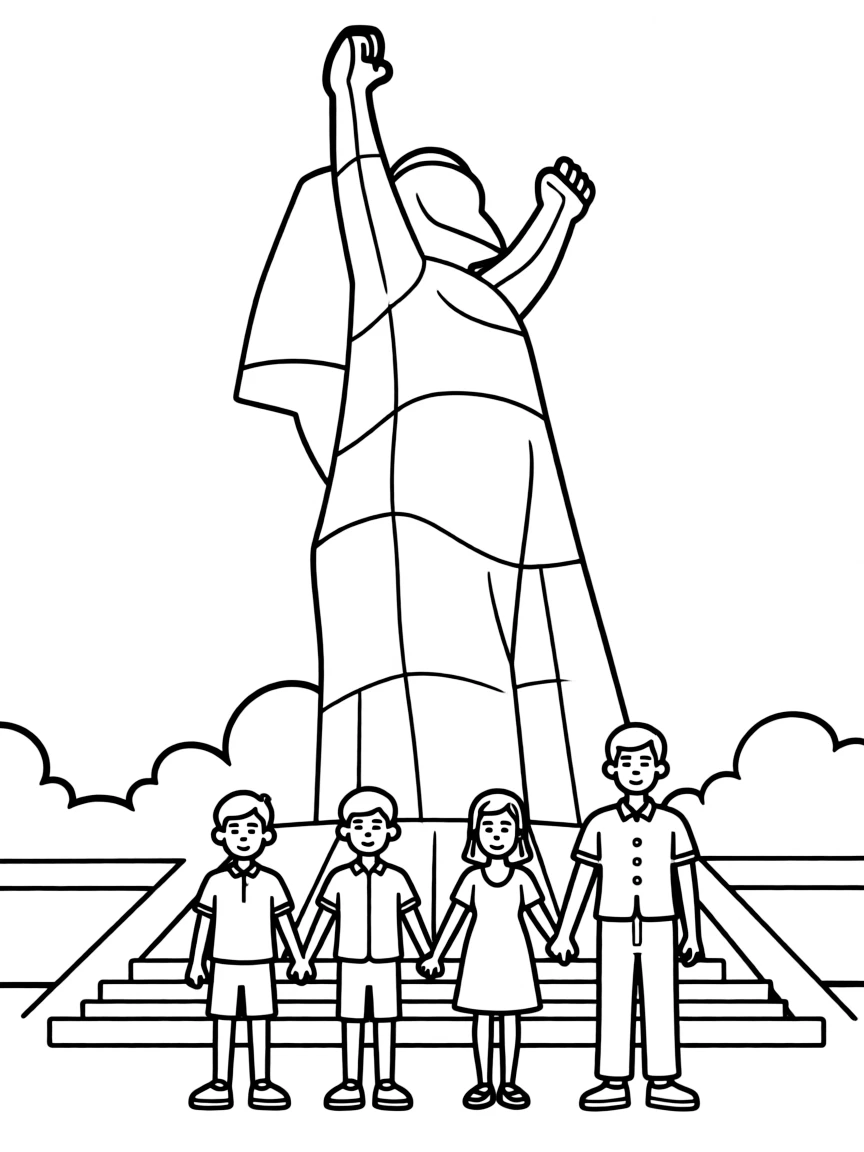(Philippines) The EDSA People Power Monument in Manila, depicting people standing together for freedom