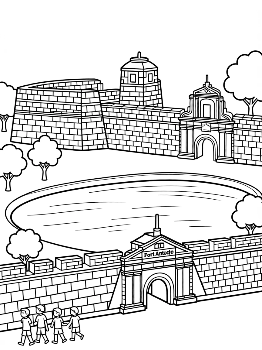(Philippines) The fortified walls and moat of Fort Santiago in Intramuros, Manila