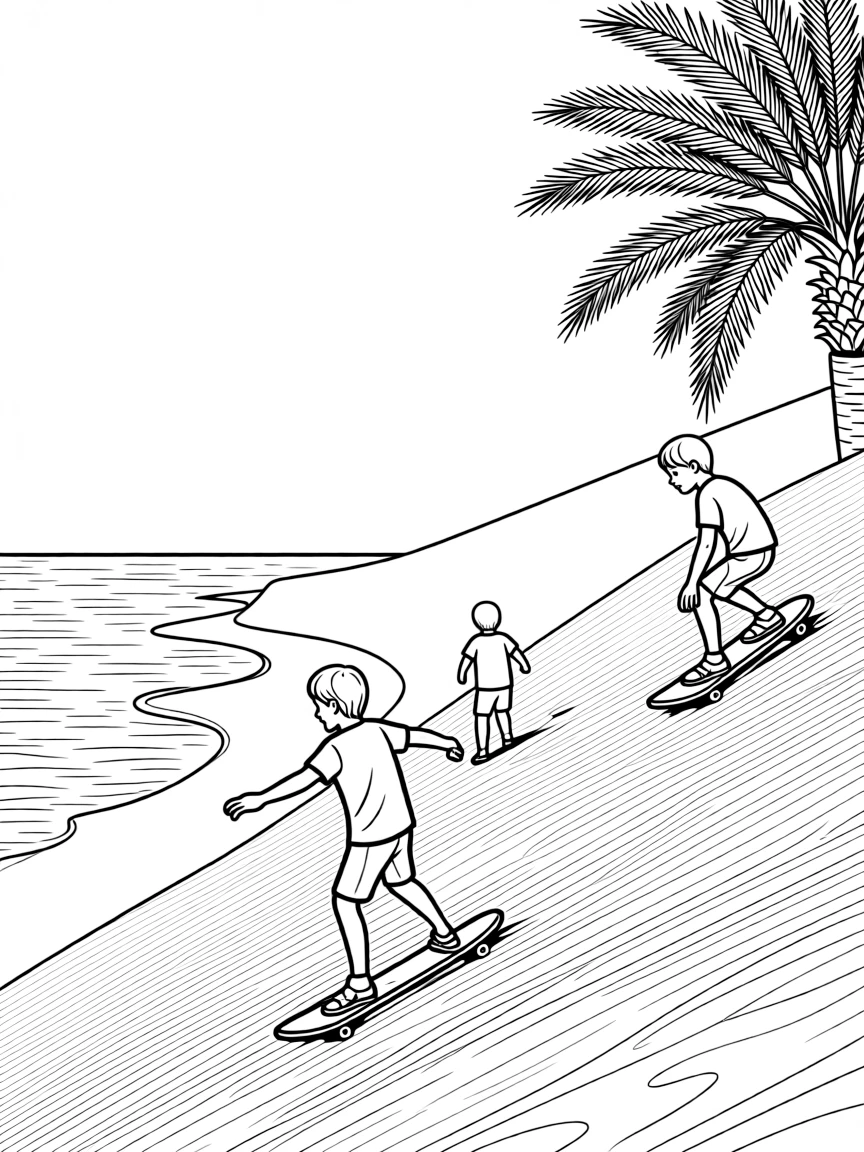 (Qatar) The Inland Sea (Khor Al Adaid) where towering dunes meet the water, with people sandboarding down the slopes