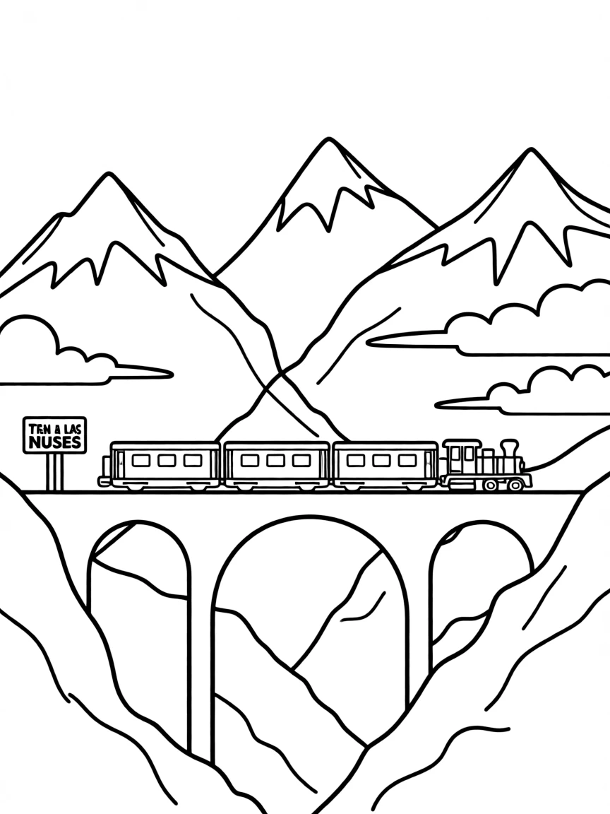 (Argentina) The "Tren a las Nubes" (Train to the Clouds) crossing a high bridge in the Andes mountains.