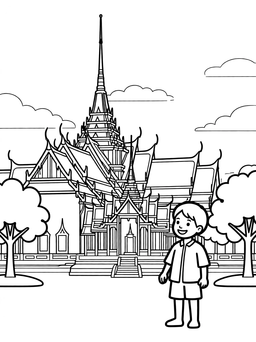 (Thailand) Bangkok’s Grand Palace with its golden spires and ornate royal buildings.