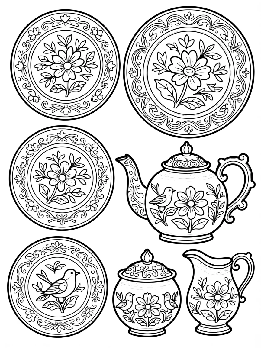(Russia) Blue-and-white porcelain dishes from Russia’s Gzhel pottery tradition.