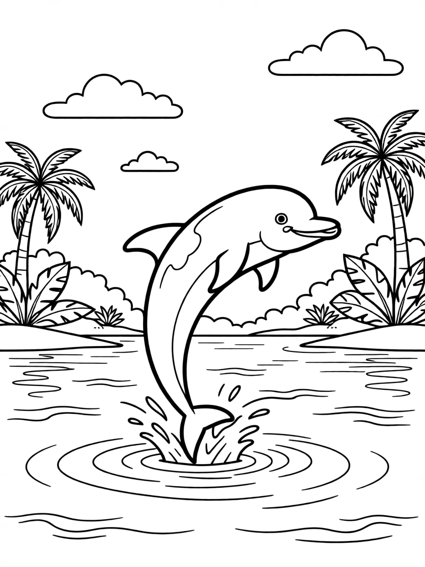 (Peru) A pink river dolphin jumping out of the waters of the Amazon River.