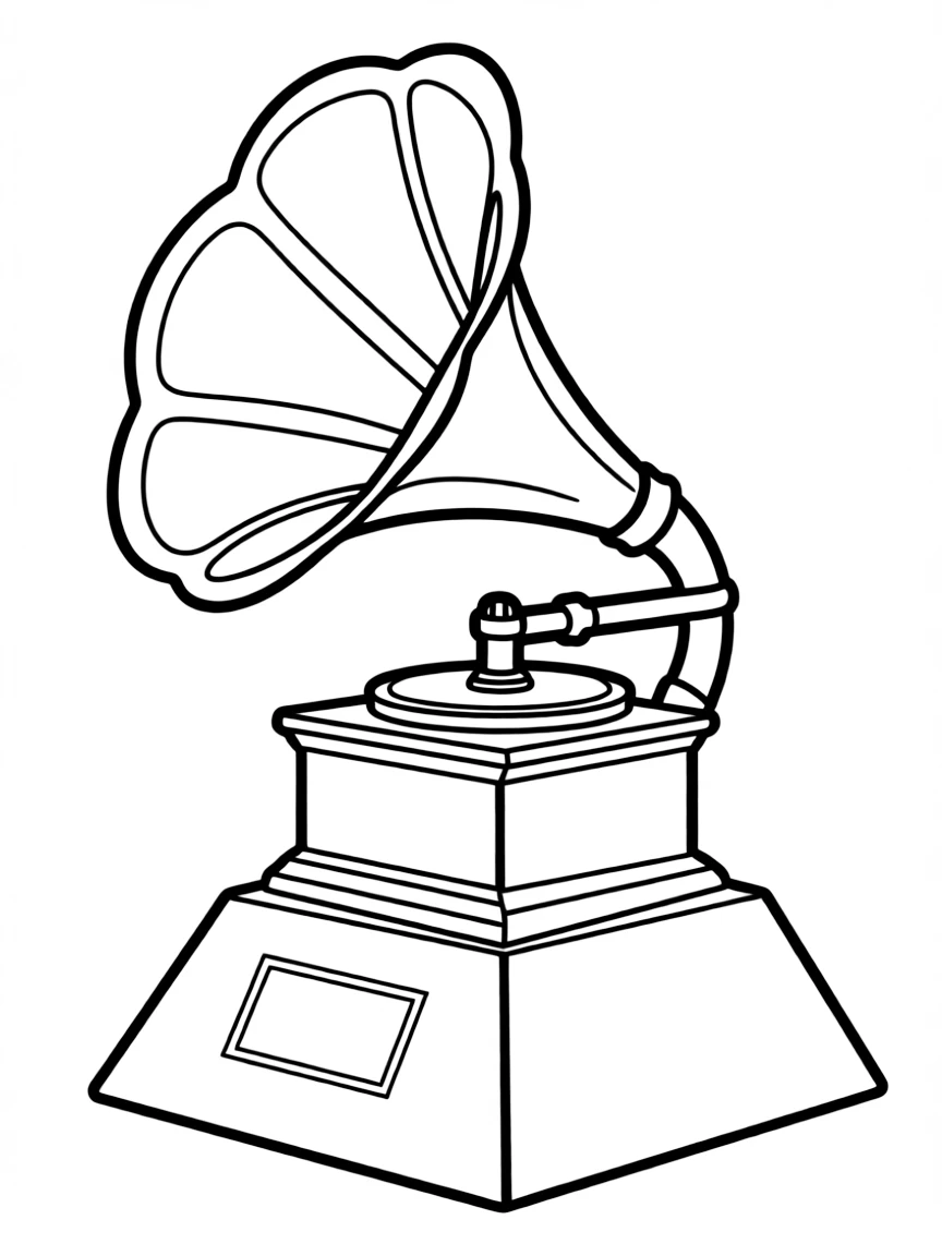 line drawing of a Grammy Award.