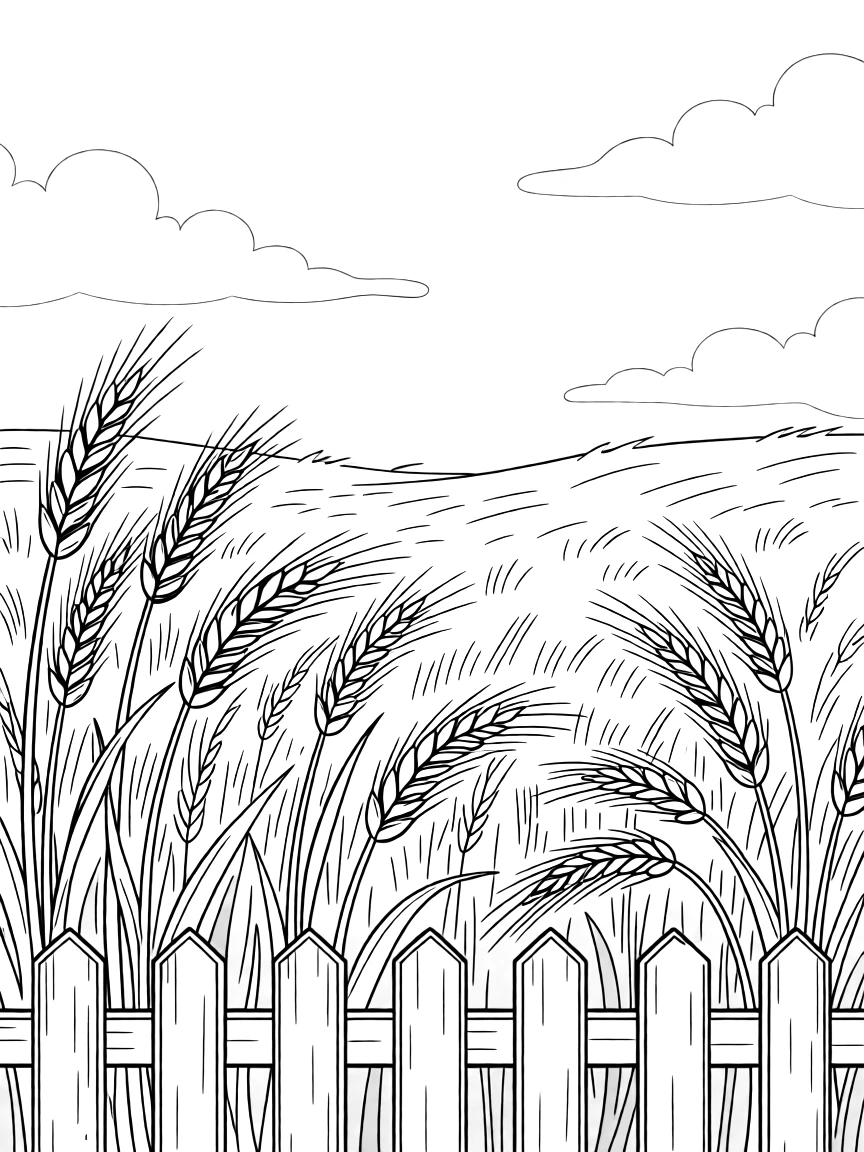 (Ukraine) Golden wheat fields waving under a clear blue sky.