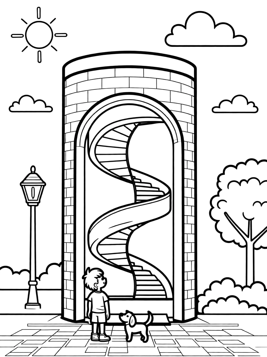 (Denmark) The Round Tower (Rundetaarn) in Copenhagen with its spiral ramp.