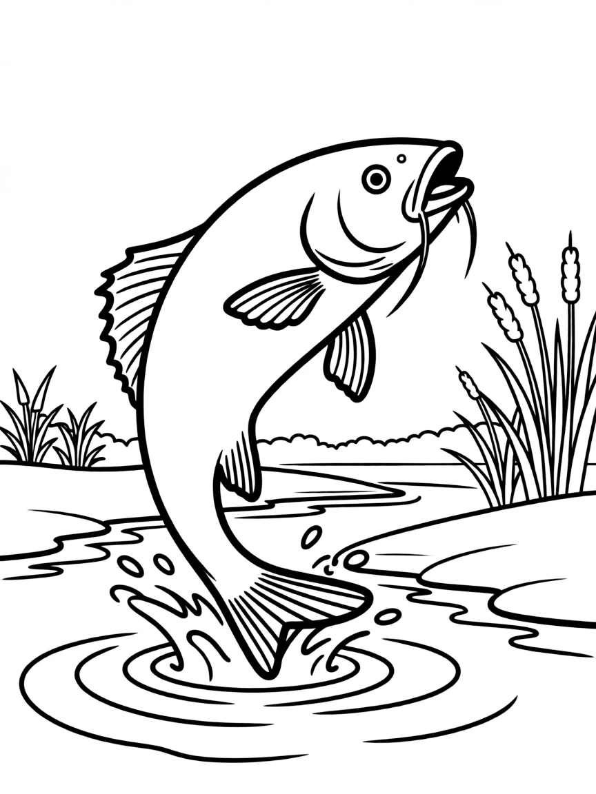 (Mississippi) Catfish jumping from a river