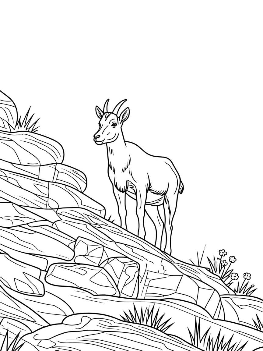 (Montana) A mountain goat on a rocky slope