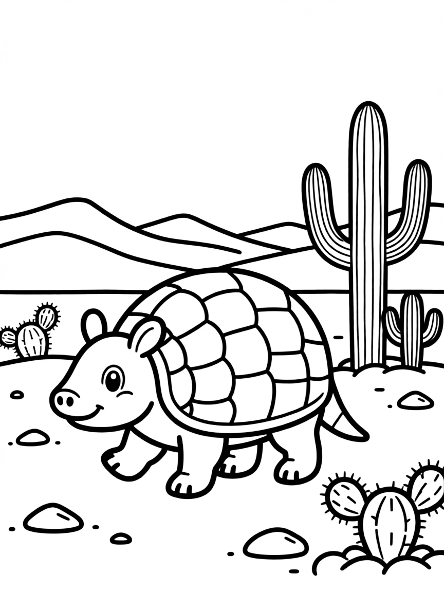 (New Mexico) An armadillo walking through the desert