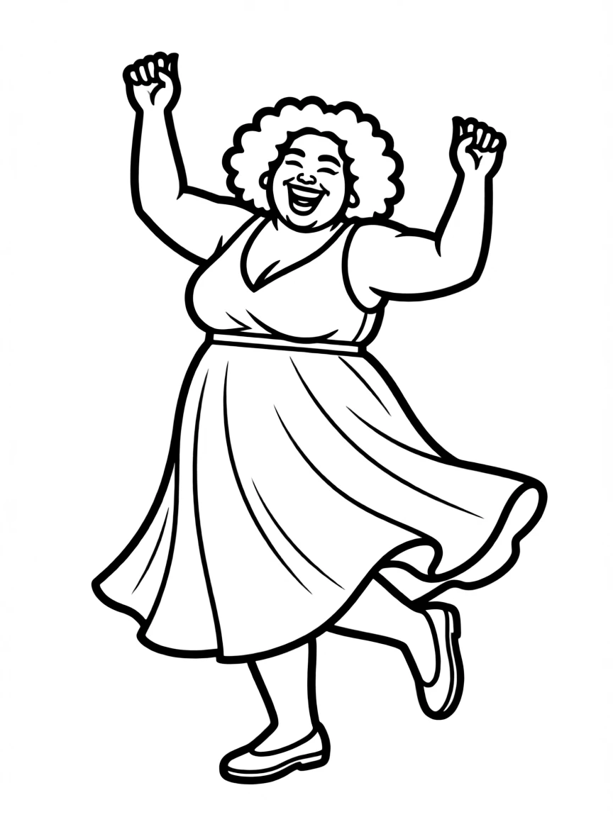Lizzo dancing with a big smile.