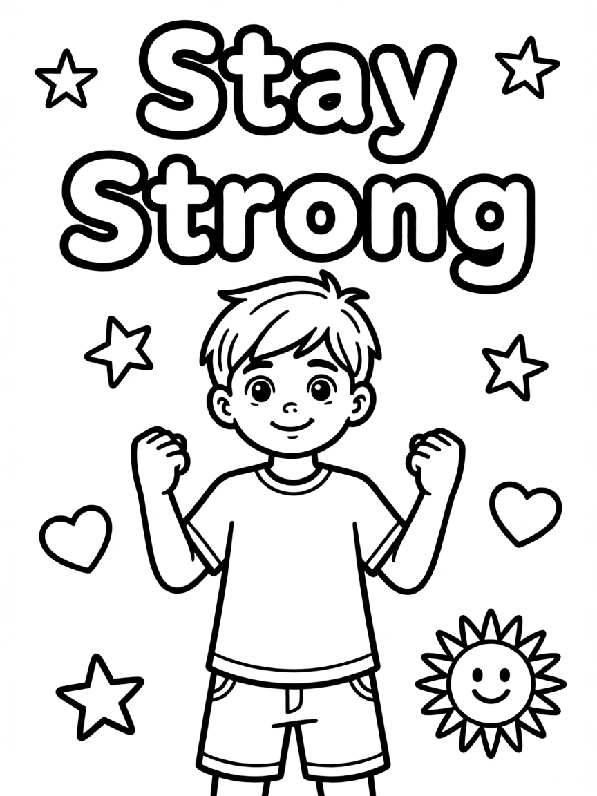 **Stay Strong** resilient coloring page, include the text "Stay Strong".