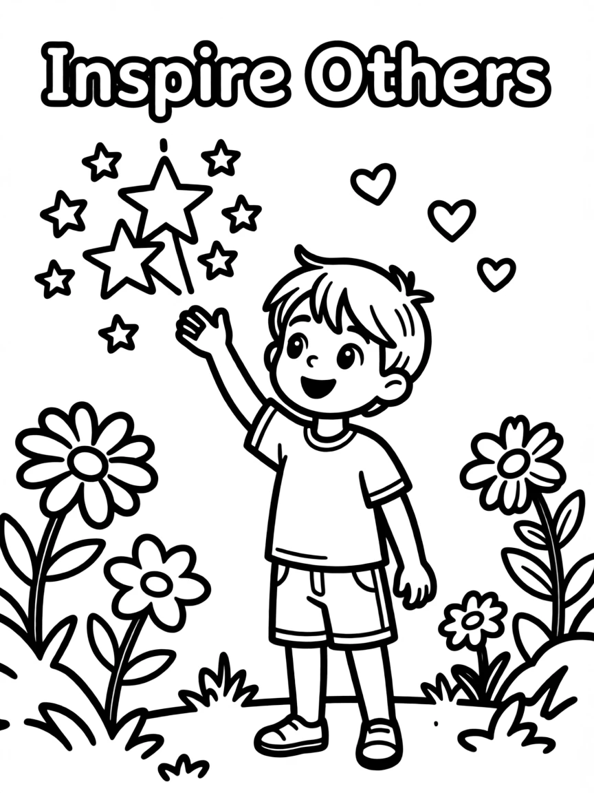 **Inspire Others** uplifting coloring page, include the text "Inspire Others".