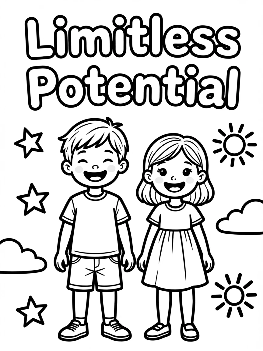 **Limitless Potential** expansive coloring page, include the text "Limitless Potential".