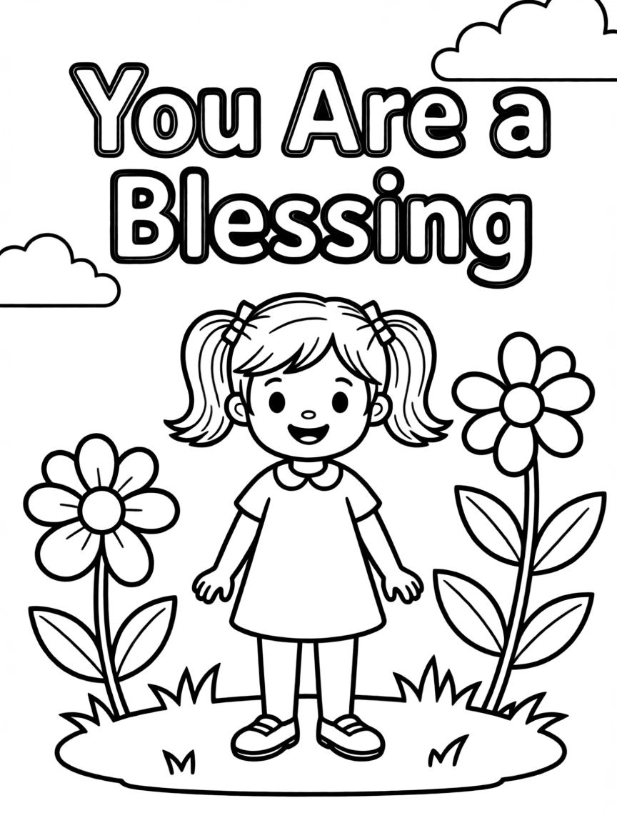 **You Are a Blessing** appreciative coloring page, include the text "You Are a Blessing".