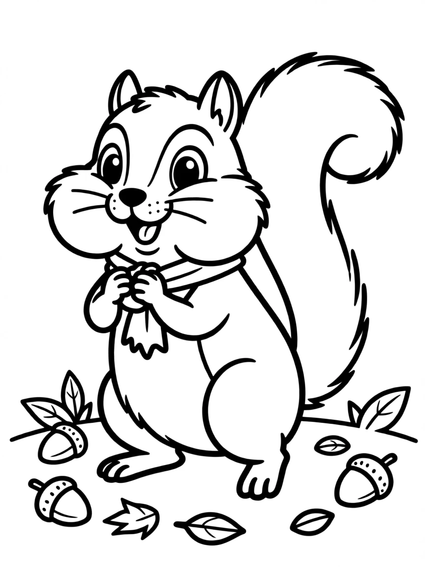 energetic chipmunk with puffed cheeks coloring page