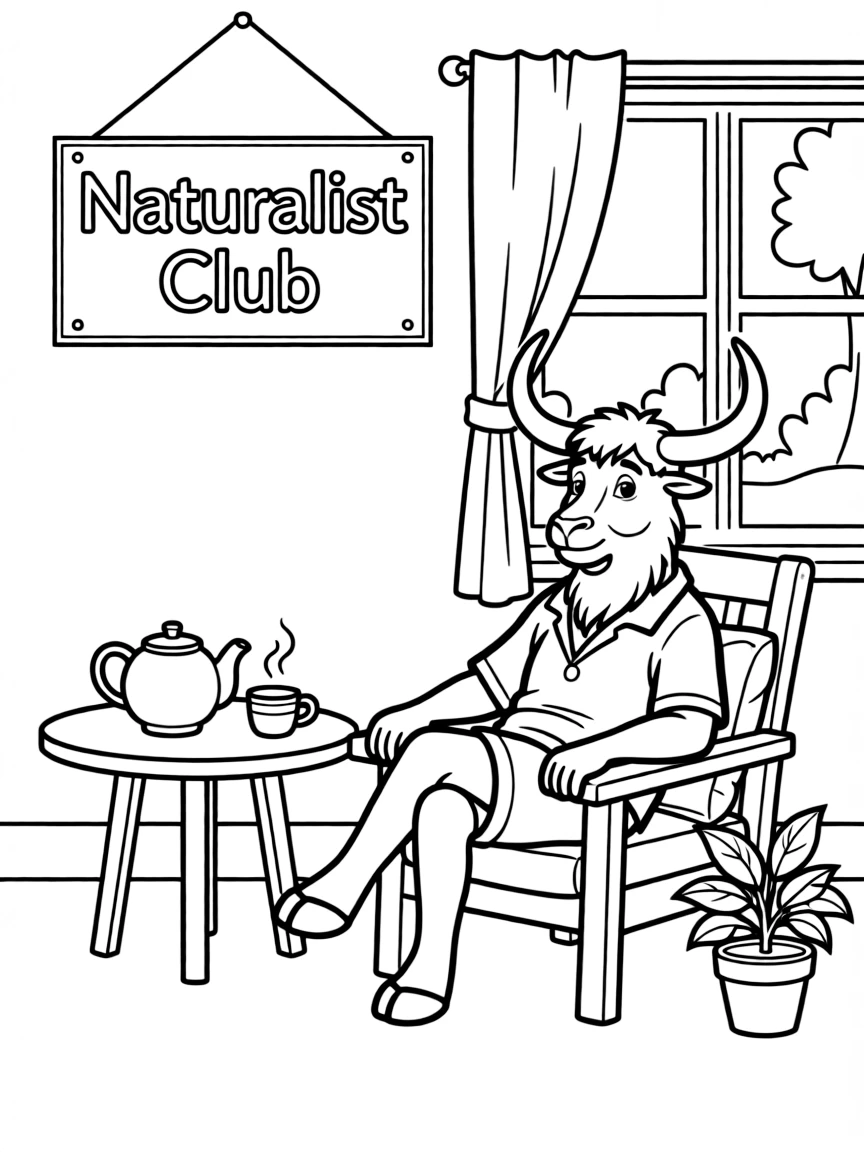 (Zootopia) Yax the yak relaxing at the naturalist club  