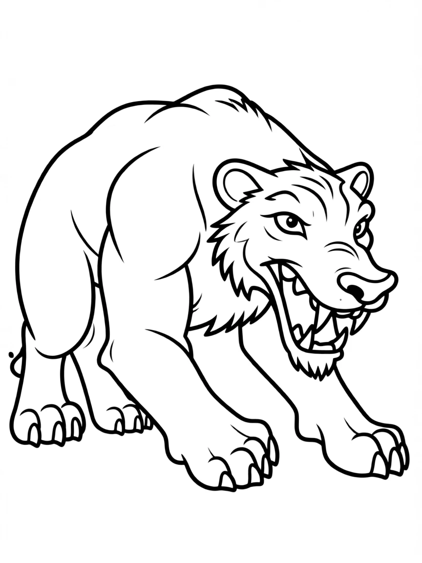 (Ice Age) Diego the saber-toothed tiger crouching and ready to pounce