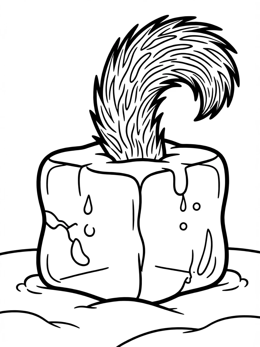 (Ice Age) Scrat stuck in the ice with only his tail visible