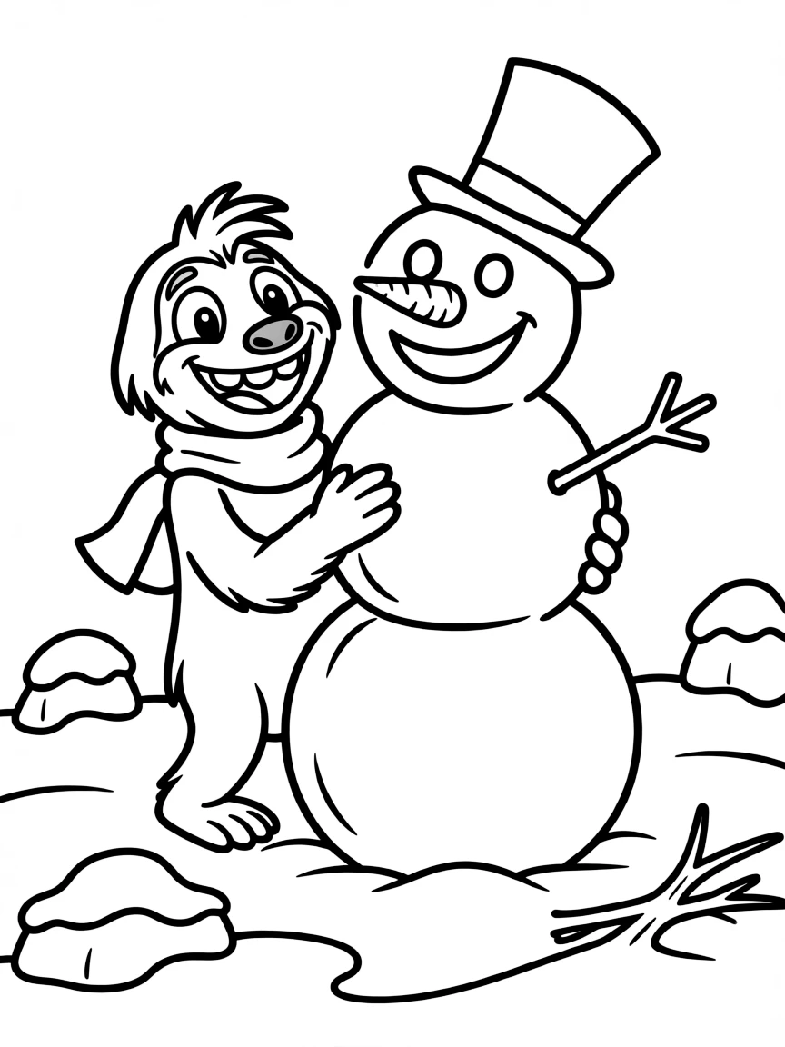 (Ice Age) Sid trying to build a snowman