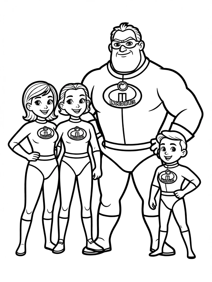 (The Incredibles) The Incredibles logo in bold lines