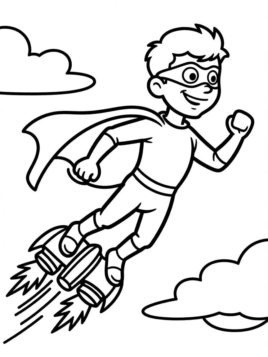 (The Incredibles) Syndrome flying with his rocket boots