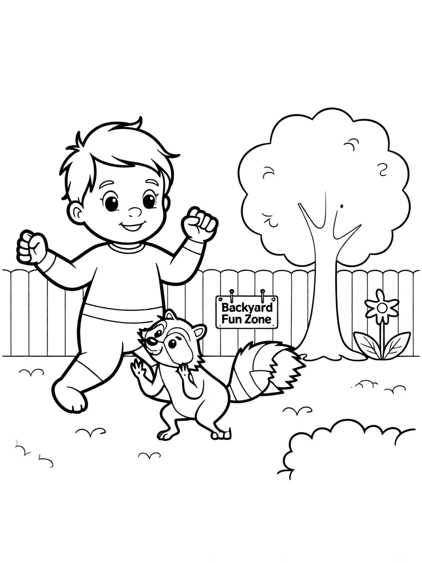 (The Incredibles) Jack-Jack fighting a raccoon in the backyard