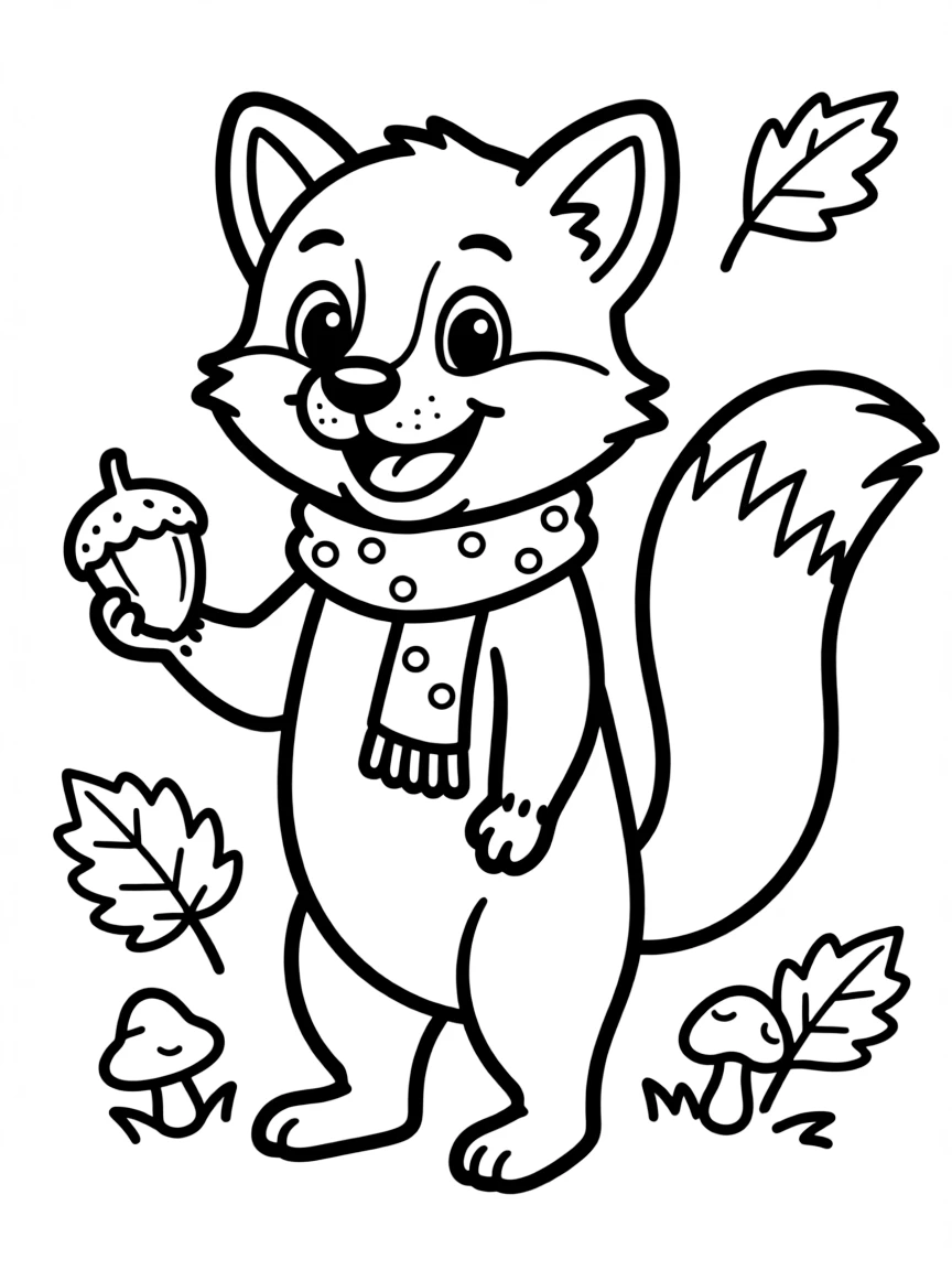 Cheerful cartoon marten coloring page