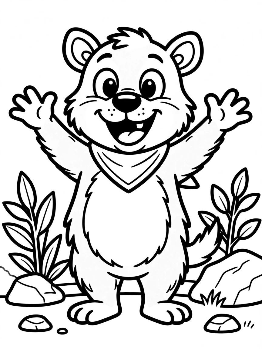 Cheerful cartoon tasmanian devil coloring page