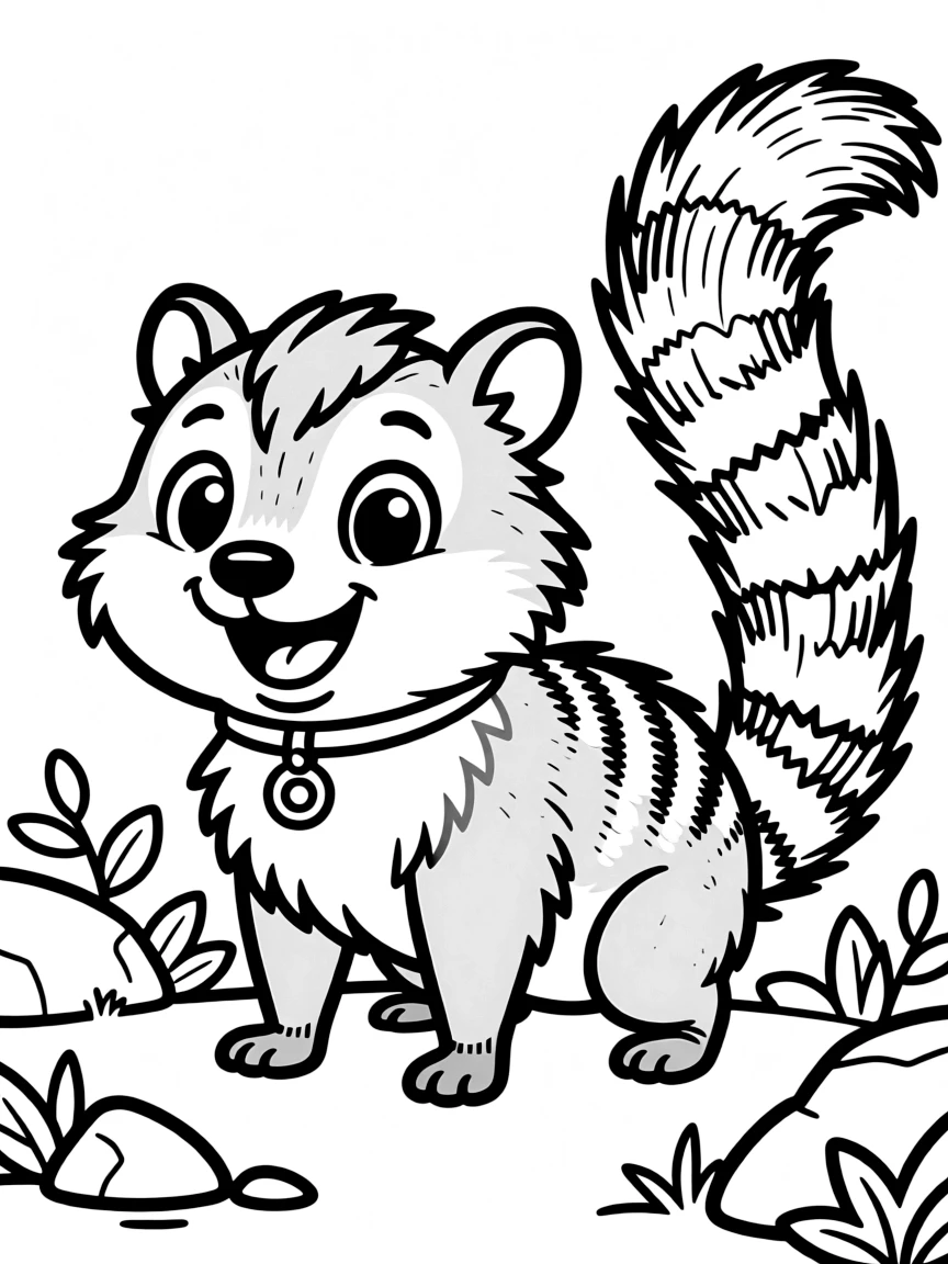 Cheerful cartoon numbat coloring page
