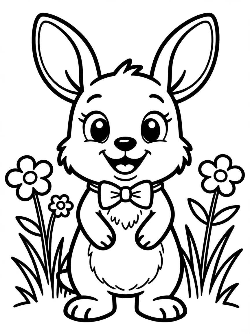 Cheerful cartoon bilby coloring page