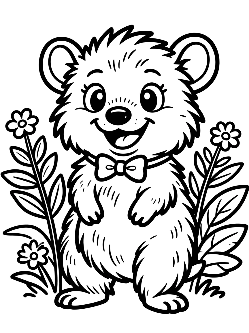 Cheerful cartoon tenrec coloring page