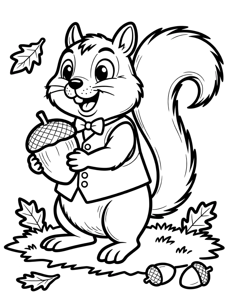 Cheerful cartoon ground squirrel coloring page