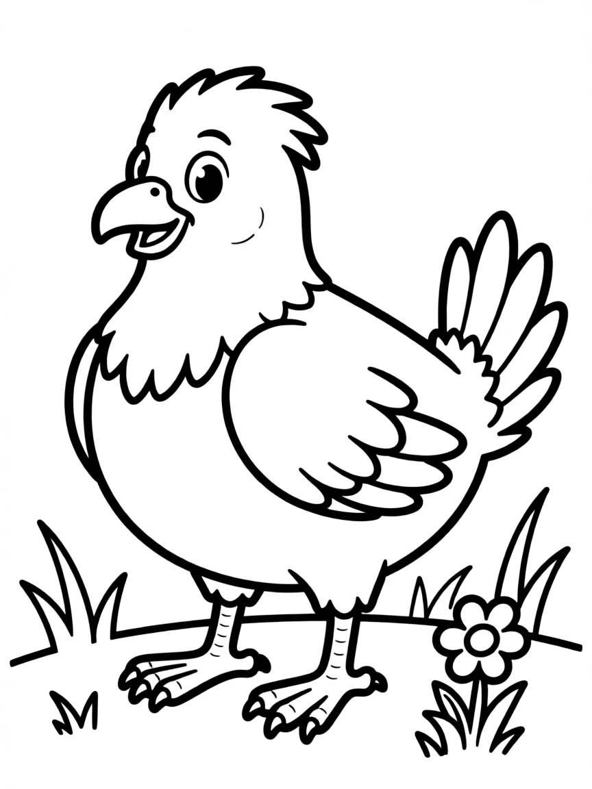 Cheerful cartoon partridge coloring page