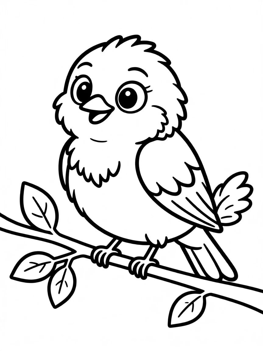 Cheerful cartoon vireo coloring page