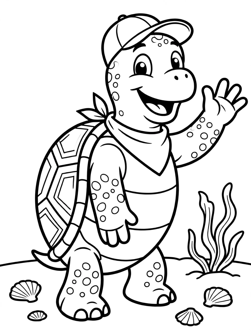 Cheerful cartoon snapper coloring page
