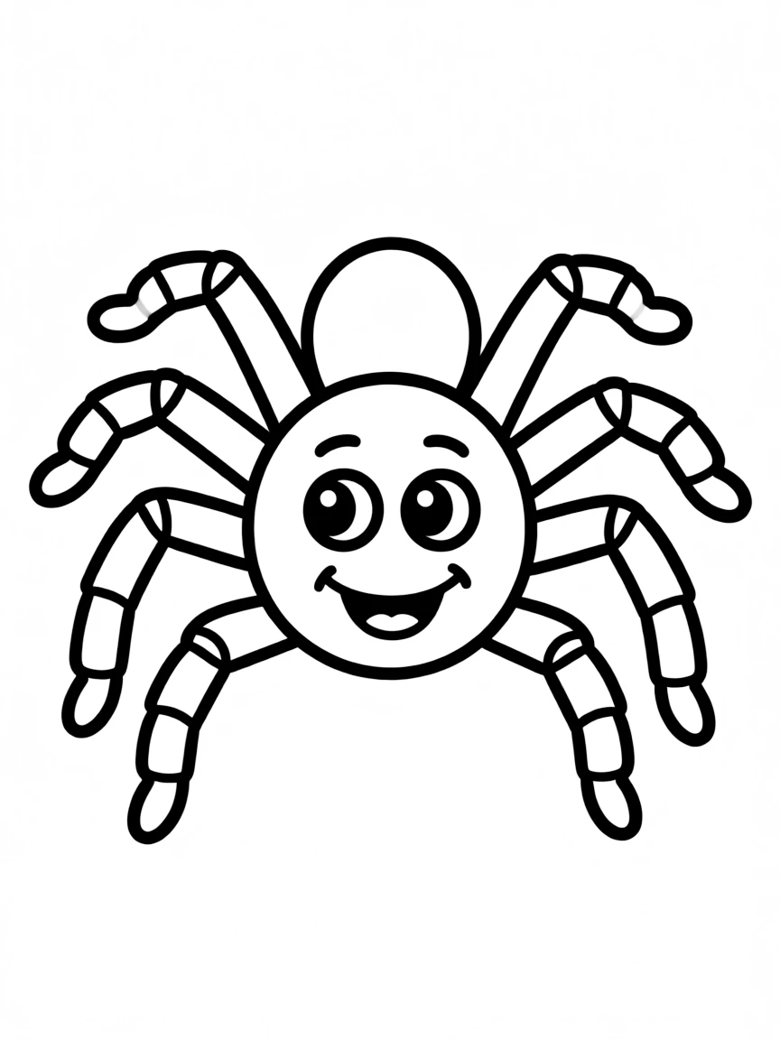 Cheerful cartoon daddy longlegs coloring page