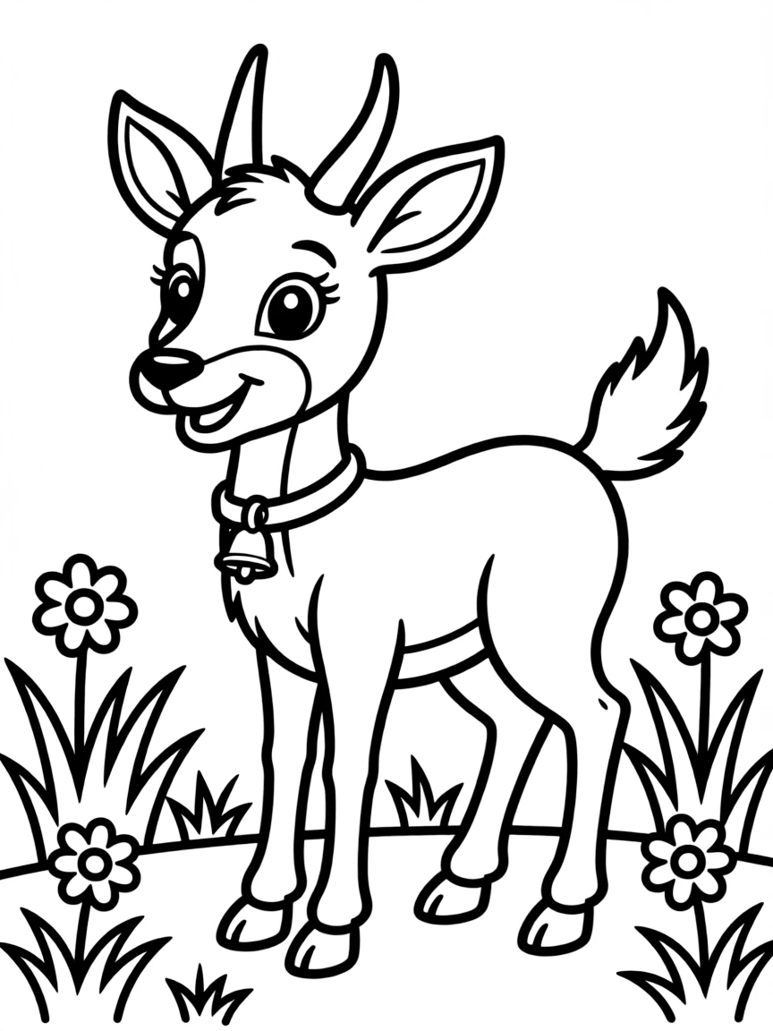 Cheerful cartoon duiker coloring page