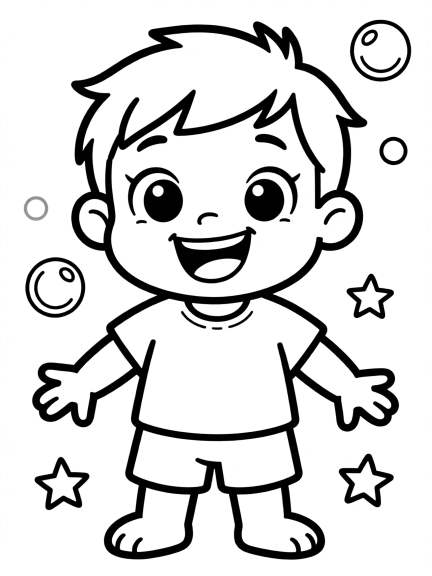 Cheerful cartoon puku coloring page