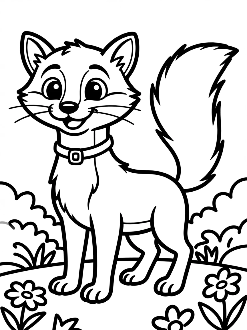 Cheerful cartoon sable coloring page