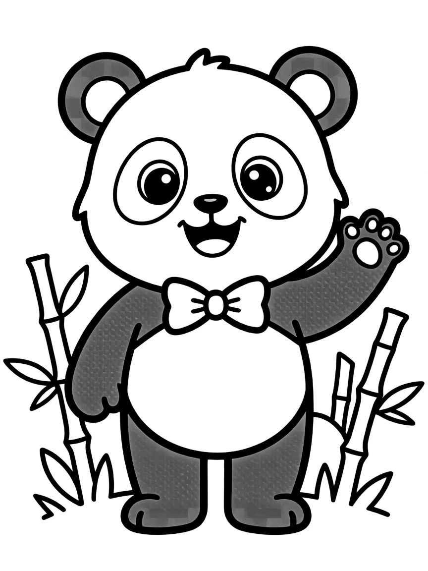 Cheerful cartoon panda