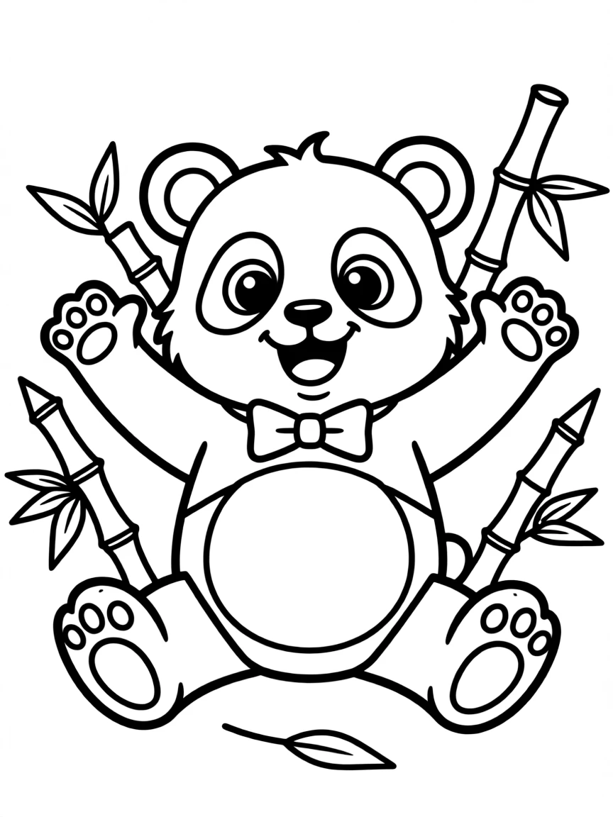 Cheerful cartoon panda